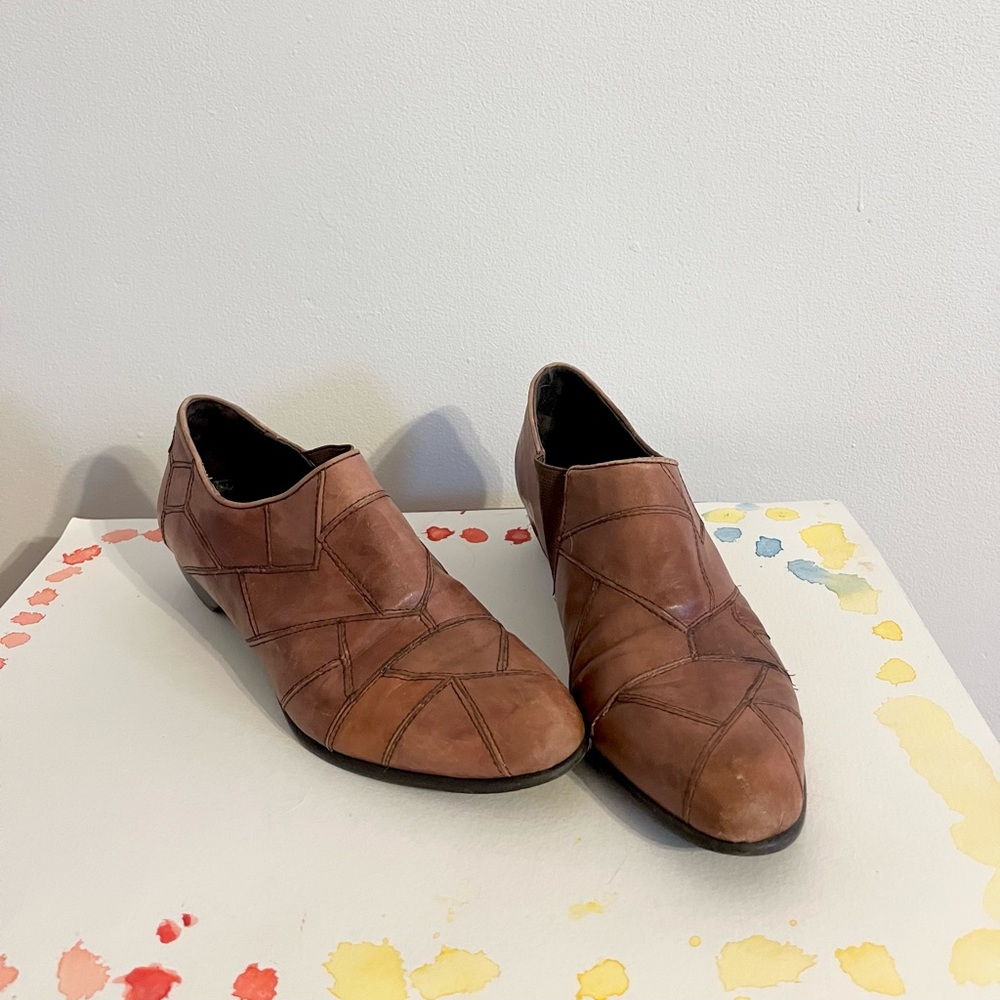Vintage Genuine Leather Patchwork Shoes